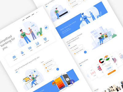 Bank website concept chatbot clean concept design flat homepage illustration minimal sketch ui uidesign uiux vector