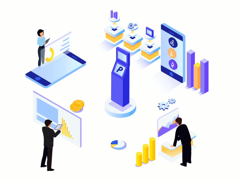 Cryptocurrency trading 2d animation aftereffects animation crypto crypto currency illustration motion animation motion design