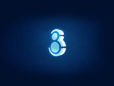Number 8 or 83 logo 3d 8 83 blue buy color design forsale hi tech logo logotype number online ready sale sci fi science unique
