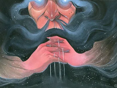 Father of the stars acrylic art color pencil illustration ink ink pen pastel