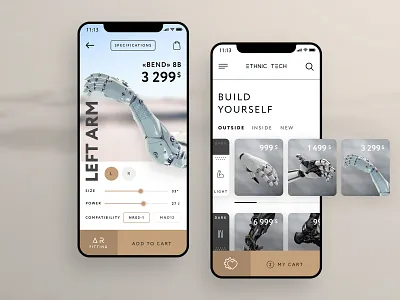 Human augmentation Store app application artitype concept cyberpunk design designer future interface ui uiux ux web webdesign website