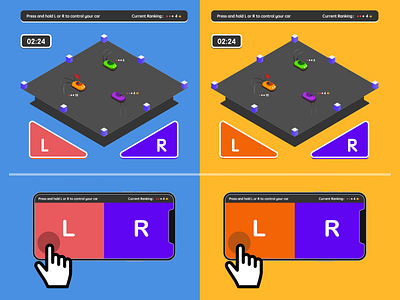 Dodgem in-car game concept branding clean color commercial cosmetic design game game design graphic illustration interface isometric minimal portfolio prototype typography ui ux