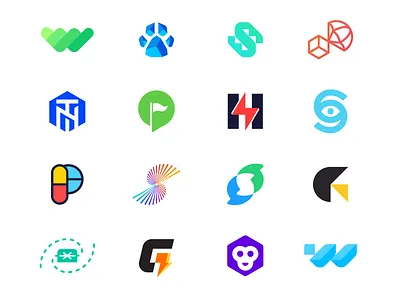 Logo Marks Collection brand identity branding clean collection design flat geometric graphic design icon icons illustration illustrator letter design lettermark logo logotype mark minimal simple vector