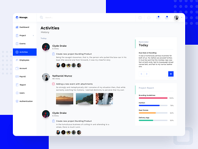 Activity - CRM UI Kits activities activity admin app crm portal dashboard design exploration minimalist sketch timeline ui ui kit website
