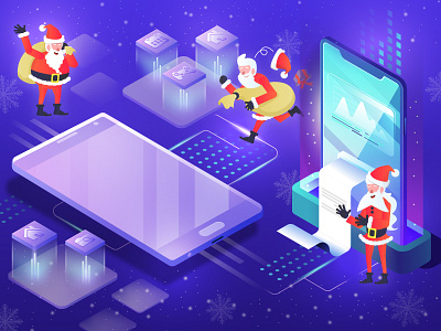 Santa Claus Design app app design character christmas color flat flat character flatdesign icon illustration launcher purple rebound red santa santa claus santaclaus snow vector winter