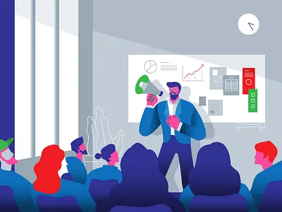 Broadcast Comunication business character character concept coworking design flat group hipster illustration ui vector