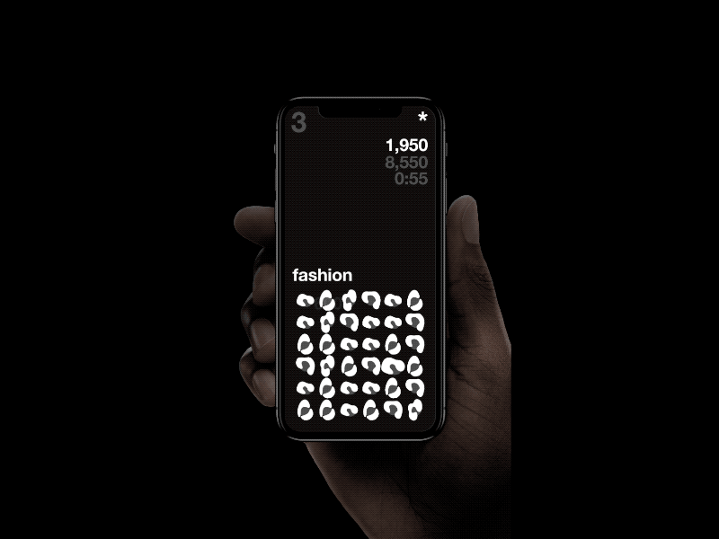 Minimal Match Three | iOS App design fashion game helvetica ios ios app monotone typography ui