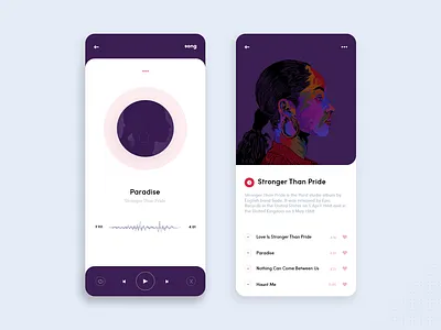 Sade - Music Player music music album music app music artist music player sade uidesign user experience user interface design userinterface ux design ux ui design
