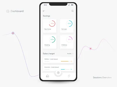 Dashboard - Mobile App app card view mobile mobile app mobile dashboard mobile ui money salary savings