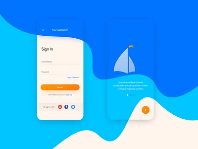 Day 01 | Sign In application blue challenge dailyui design illustration mobile oragne sign in page sign up vector