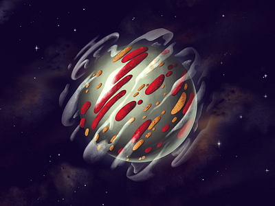 Grey Planet 3d alien awesome cartoon design game art game design graphic grey icon illustration logo nebulae planet planetarix space stars ui universe web