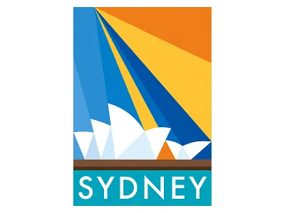 Sydney australia design illustration illustrator poster poster design sun sunshine sydney travel poster vector vector illustration