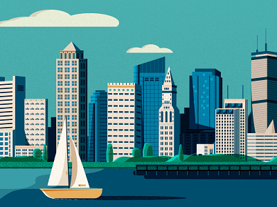 Significant Moments In Boston History boston city cityscape design editorial editorial illustration illustration illustrator minimal vector