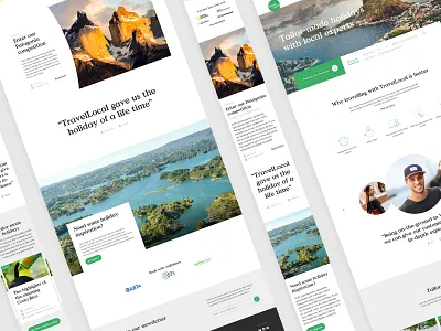 Travel Local Website app brand colours design desktop mobile photography serif travel typography ui ux website white