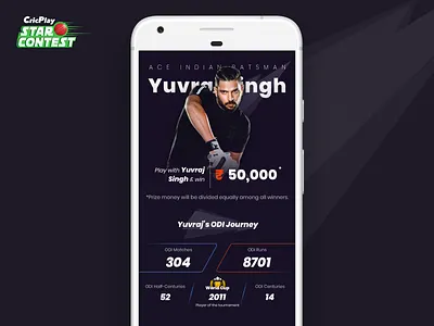 CricPlay Star Contest (Case Study) creative direction cricket cricplay design fantasy cricket landing page typography ui ux yuvraj singh