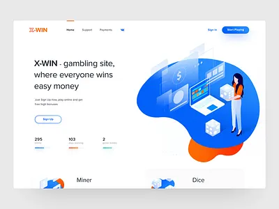 Online Casino Landing Page adobe casino daily design game homepage illustration landing page minimal online site ui ux web white