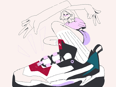 🔥New Sneakers 🔥 character character design design digital girl illustration puma self portrait sketch sneakers