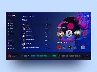 Music player app design music app ui ux web web design website