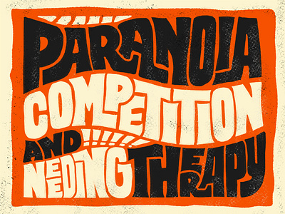 Paranoia calligraphy hand lettering illustration ipad lettering procreate product design typography