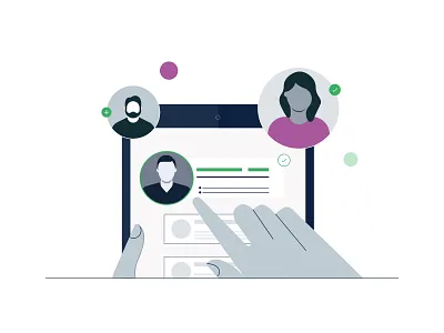 Search for a patient _ EIDO VAULT app design flat illustration ui vector web