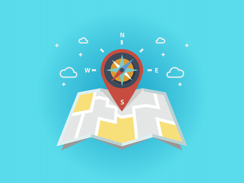 Location Tracker 020 animation compass daily 020 daily 100 challenge daily challange dailyui design flat illustration location location tracker map mobile ui