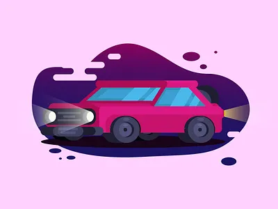 Old-Cyberpunk 🏎️ car ai bumper car characer cute cyberpank design flat future galaxy glass headlights illustration old planet robot robotic space vector wheels