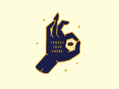 Forget Your Phone badge branding design illustration line art typography vector