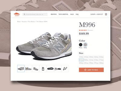Daily UI #012 E-Commerce Shop (Single Item) dailyui dailyui 012 ec ecommerce shoes shop sneakers ui web