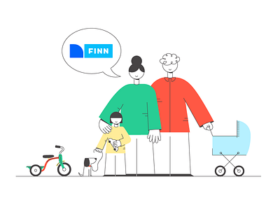 FINN - illustration character design characters family finn illustration norway secondhand shopping