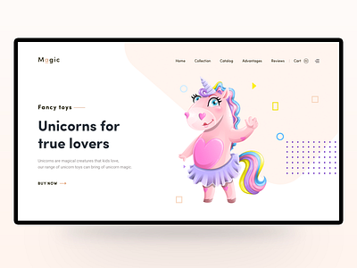Unicorn Shop design dribbble head header header design headers hero banner hero header hero image illustration pink slider design ui ui ux ui design uidesign user interface web design web site