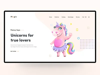 Unicorn Shop banner design header header design header illustration headers illustration illustration art illustrations illustrator ilustration magic personal illustration pink roses shop ui uiux unicorn vector