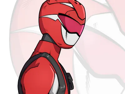 Red Ranger anime art beast morphers character design comic comic book comics draw drawing illustration manga power rangers super sentai