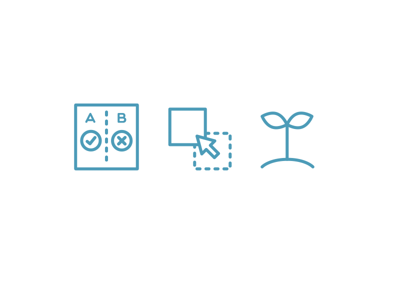 Animated Icons animation drag and drop email marketing grow icons illustrator split test