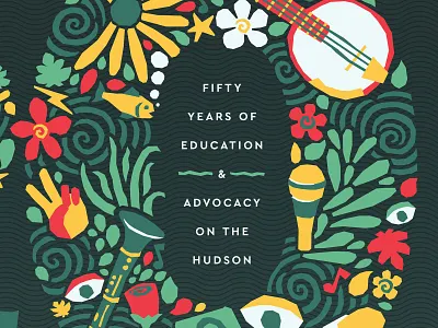 Clearwater Poster Illustration "0" branding cut paper design flat gig poster illustration plants typography