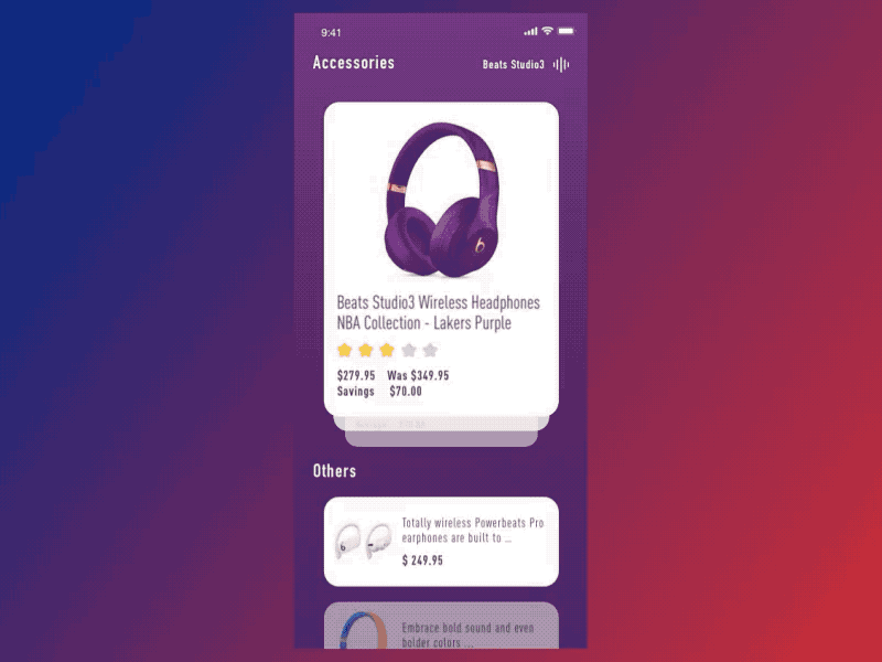 Beats Animation animation design interface page ui