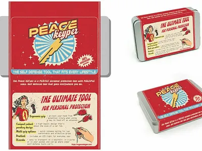 Peace keeper art classic comic keys old packaging product retro tin vintage