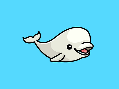 Beluga Whale adorable animal beluga whale cartoon comic character character mascot cute cute fun funny happy illustration illustrative illustration mascot sea simple smile sticker swimming water whale fish white color