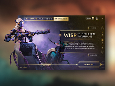 Warframe - Game Launcher Design Concept app design blue concept game interface launcher modern pc ui uidesign uiux warframe