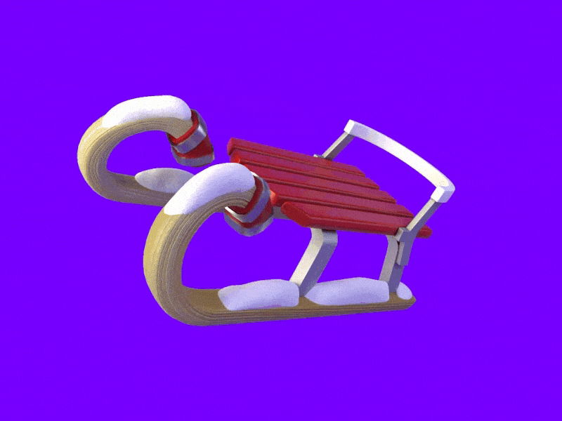 3D sled 3d 3d animation minimalistic