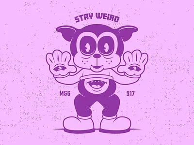 SW4L bootleg cartoon character design illustration lowbrow mascot msg317 vector vintage weird