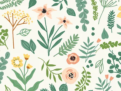 Botanical Floral botanical floral floral art floral design floral pattern floral print florals illustration pattern print print and pattern surface art surface design wedding