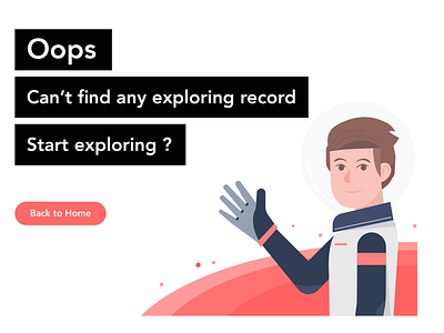 404 Error Page 404 error explore graphic graphic design illustration illustrator man search space spaceman ui ui design uiux ux