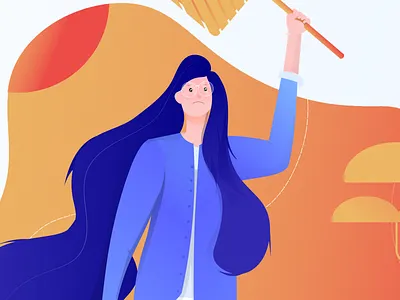 :( Sad girl Illustration artline design draw flatdesign illustraion illustrator vectorart