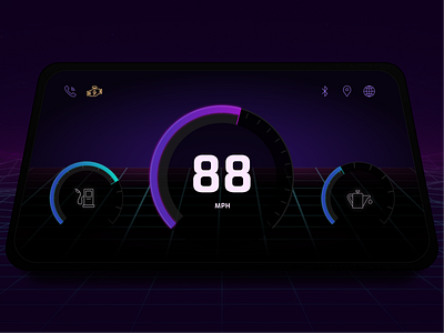 DailyUI 034 - Car Interface 034 car dashboard dailyui dailyui034 retrowave synthwave