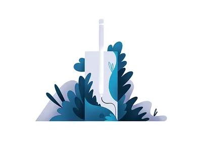 How To Work With An Illustrator flat gradient green grey illustration mobile organic pencil procreate product illustration shapes