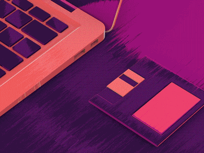 Floppy USB 3d 3d animation c4d celshading computer computers file flash drive floppy floppy disk memory motion motion design save storage usb