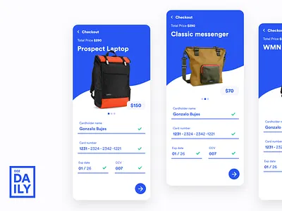 Credit Card Checkout bag blue check out checkout checkout form credit card credit card checkout creditcard daily daily 002 daily challange dailyui design mobile mobile design mobile ui price ui ui design ux design