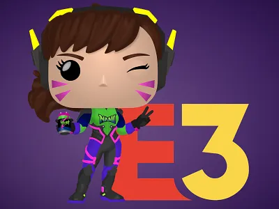 Nano Cola DVa Funko Pop for E3 blizzard entertainment character art dva e3 e3 expo funko funko pop game art nano cola overwatch toy design