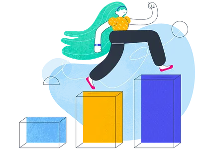 Girl on the rise boss bosslady business character design graphic design growth illustration manager vector woman