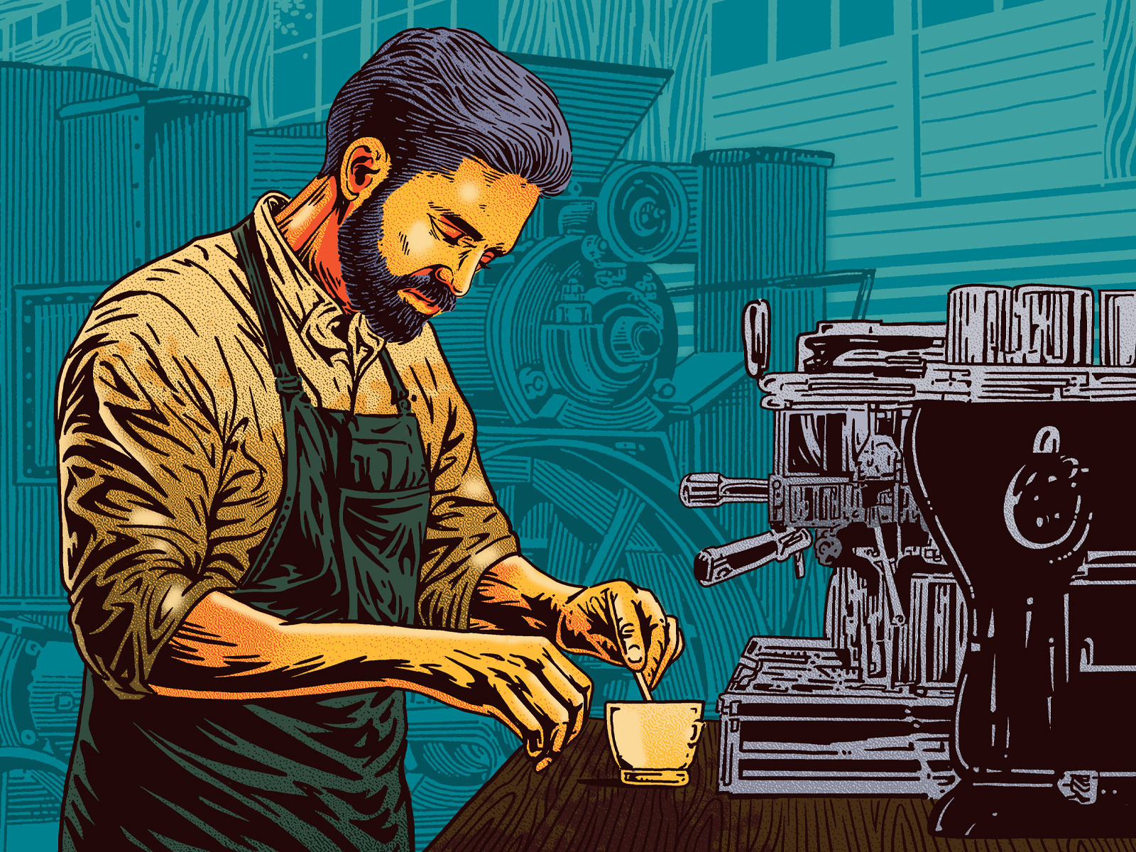 Packaging Illustration for Piccolo Coffee branding coffee fmcg branding graphic design illustration packaging piccolo coffee roompoetliar vintage